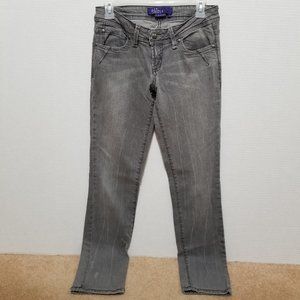 Miley Cyrus Max Azria jeans 7 gray colored denim whiskered stretch low rise